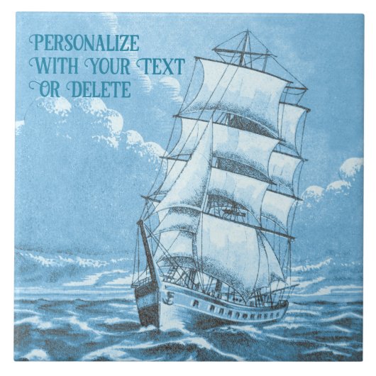 Verzendzeemann Nautical Blue Aangepast Tegeltje (Voorkant)