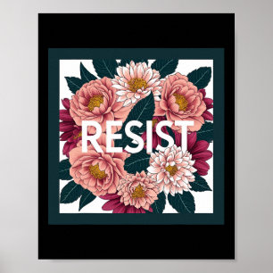 Verzet - Anti Trump bloemrijke politieke protest Poster