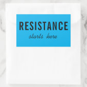 Verzet begint hier, politiek protest rechthoekige sticker (Tas)