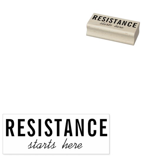 Verzet begint hier politiek protest rubberstempel (Gestempeld)