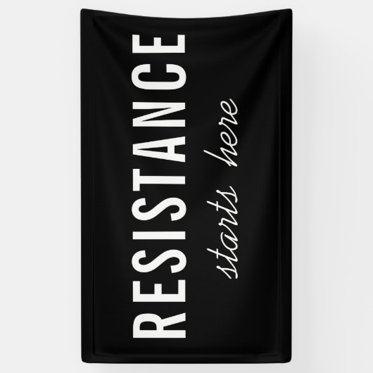 Verzet begint hier politieke protestmars spandoek (Verticaal)