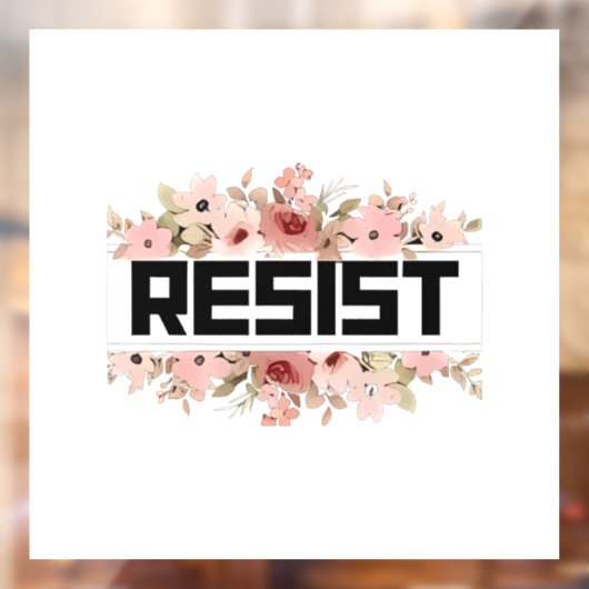 Verzet Bloemige Anti Trump Politieke Protest Raamsticker (Vel 2)