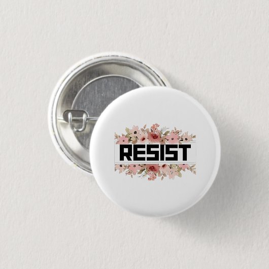 Verzet Bloemige Anti Trump Politieke Protest Ronde Button 3,2 Cm (Voorkant /achterkant)
