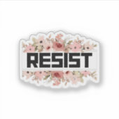 Verzet Bloemige Anti Trump Politieke Protest Sticker (Voorkant)
