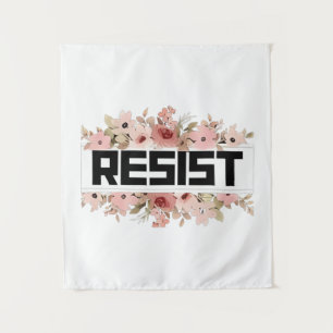 Verzet Bloemige Anti Trump Politieke Protest Wandkleed