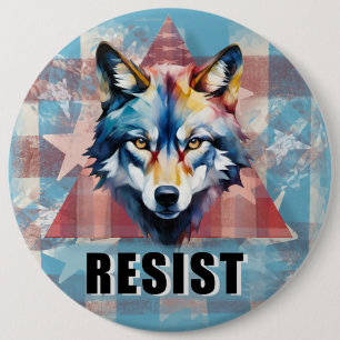 Verzet Defy Politieke Wolf Knop Ronde Button 6,0 Cm