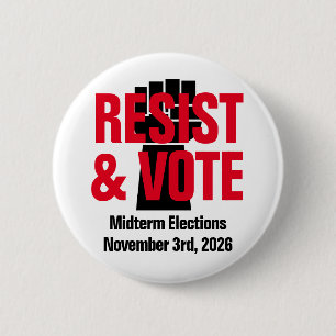 Verzet en Stem - Anti Trump Doge Zwarte Vuist Ronde Button 5,7 Cm