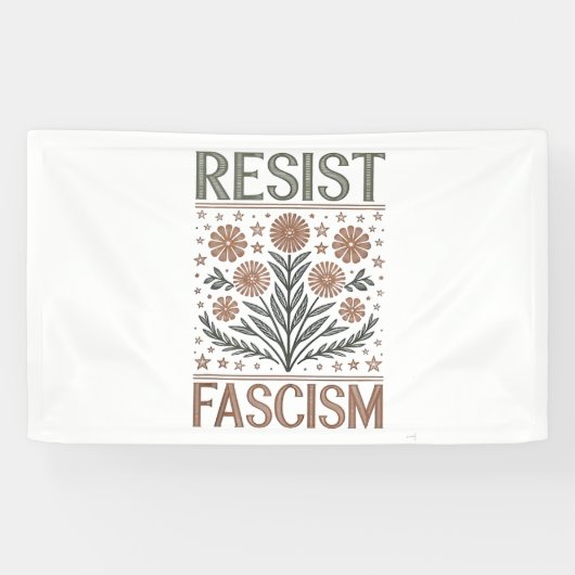 Verzet Fascisme Bloemisterij Transgender LGBTQ Ant Spandoek (Horizontaal)