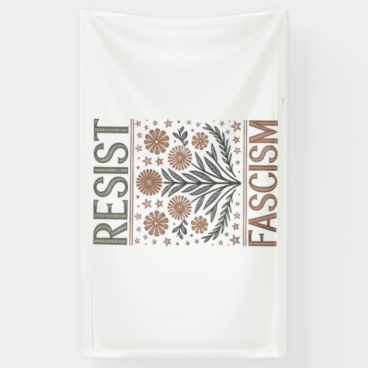 Verzet Fascisme Bloemisterij Transgender LGBTQ Ant Spandoek (Verticaal)