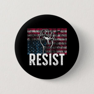 Verzet in Not Gebracht Omgekeerde Amerikaanse Vlag Ronde Button 5,7 Cm