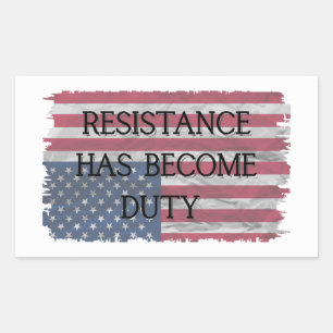Verzet is een plicht geworden patriottisch rechthoekige sticker