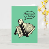 Verzet is nutteloos! (accordeon) kaart (Gele Bloem)