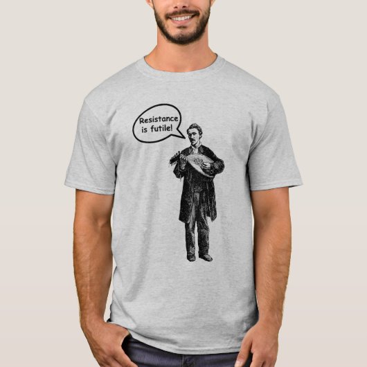 Verzet is zinloos! (Mandolin) T-shirt (Voorkant)