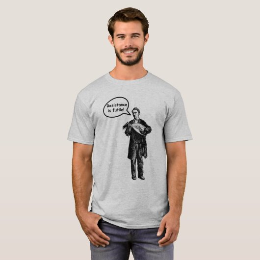 Verzet is zinloos! (Mandolin) T-shirt (Voorkant volledig)