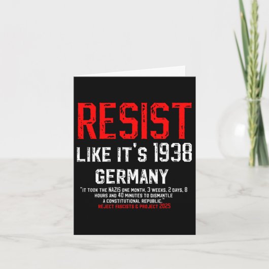 Verzet je, net als in 1938, tegen het fascistische kaart (Voorkant)