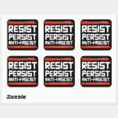 VERZET JE TEGEN ANTI-FASCIST VIERKANTE STICKER (Vel)