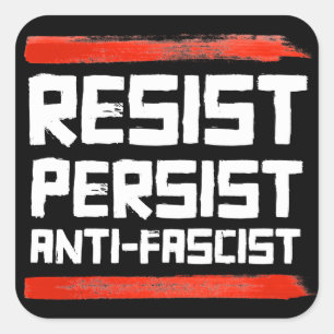 VERZET JE TEGEN ANTI-FASCIST VIERKANTE STICKER