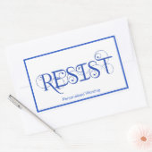 VERZET JE TEGEN DEMOCRATISCH RECHTHOEKIGE STICKER (Envelop)