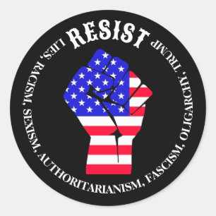 Verzet je tegen fascisme, oligarchie, anti-Trump Ronde Sticker