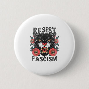 Verzet Je Tegen Fascisme Tijger Anti-Trump Sociale Ronde Button 5,7 Cm