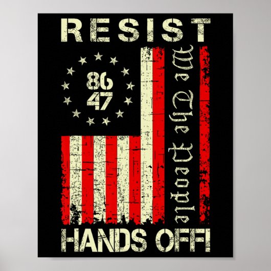 Verzet je tegen handen af van protest Social Secur Poster (Voorkant)