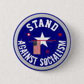 Verzet je tegen socialisme ronde button 5,7 cm (Voorkant)