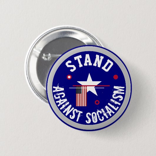 Verzet je tegen socialisme ronde button 5,7 cm (Voorkant /achterkant)