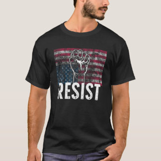 Verzet je tegen verontruste ondersteboven Amerikaa T-shirt