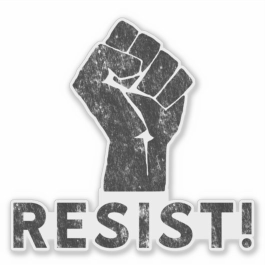 Verzet je! vuist sticker (Voorkant)