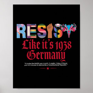 Verzet je, zoals in 1938 in Duitsland, tegen het Poster