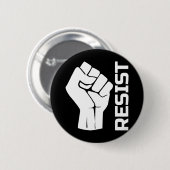 Verzet met vuist - in wit 0002 ronde button 5,7 cm (Voorkant /achterkant)