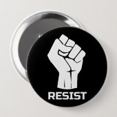 Verzet met vuist - in wit ronde button 4,0 cm (Voorkant /achterkant)
