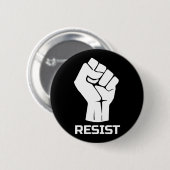 Verzet met vuist - in wit ronde button 5,7 cm (Voorkant /achterkant)