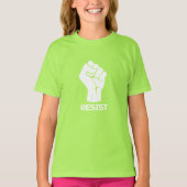 Verzet met vuist - in wit T-shirt (Voorkant)