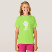 Verzet met vuist - in wit T-shirt (Voorkant volledig)