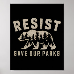 Verzet Onze Nationale Parken Redden Wandelen Kampe Poster