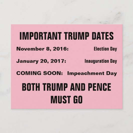 Verzet op de dag van de afzetting van Trump Briefkaart (Voorkant)