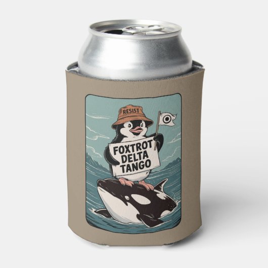Verzet Pinguïn Activisme Vintage Protest Blikjeskoeler (Blikje Voorkant)