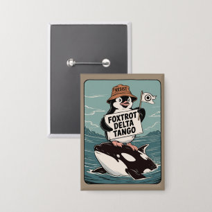 Verzet Pinguïn Activisme Vintage Protest  Button