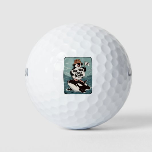 Verzet Pinguïn Activisme Vintage Protest Golfballen (Voorkant)