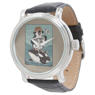 Verzet Pinguïn Activisme Vintage Protest  Horloge