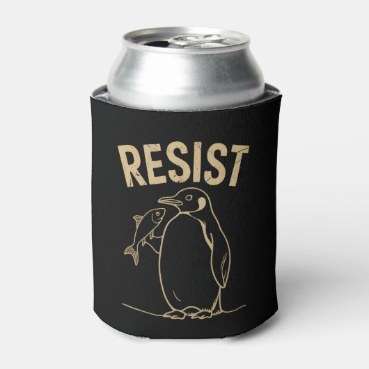 Verzet Pinguïns Activisme Protest Kleding Blikjeskoeler (Blikje Voorkant)