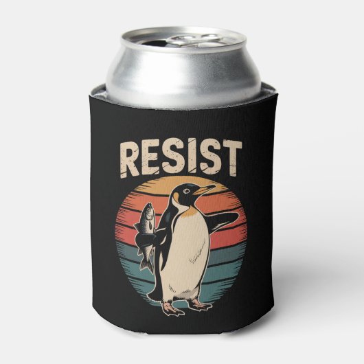 Verzet Pinguïns Activisme Protest Tarieven Retro Blikjeskoeler (Blikje Voorkant)