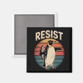 Verzet Pinguïns Activisme Protest Tarieven Retro Magneet (Voorkant / Achterkant)