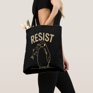 Verzet Pinguïns Activisme Protest Vintage Tote Bag