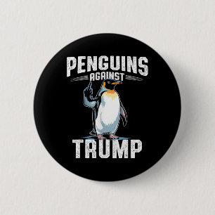 Verzet Pinguïns Tegen Trump - Maak Pinguïnbelastin Ronde Button 5,7 Cm
