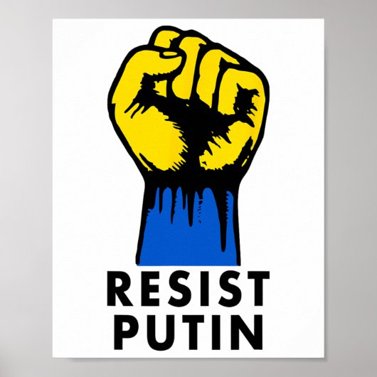 Verzet Putin Protest Gebalde Vuist Poster (Voorkant)