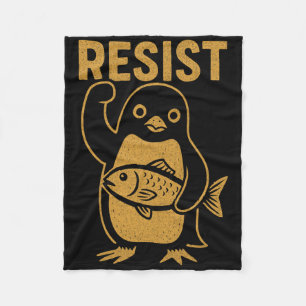 Verzet Rebelse Pinguïn Weerstand Protesteer Tegen Fleece Deken