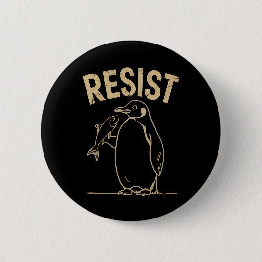 Verzet tegen activisme pinguïns protesteren  ronde button 5,7 cm (Voorkant)