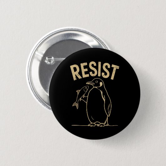 Verzet tegen activisme pinguïns protesteren  ronde button 5,7 cm (Voorkant /achterkant)